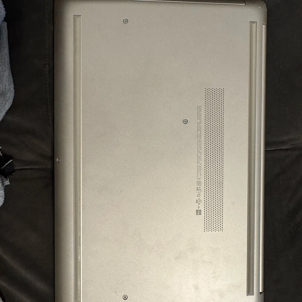HP Silver and Black Laptop with Charger